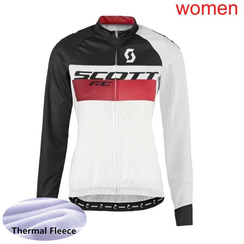 2021 Winter SCOTT Team Damen Radsport-Thermo-Fleece-Trikot MTB-Bike-Shirt Sportuniform Lange Ärmel Rennrad-Oberteile Y21020614330k