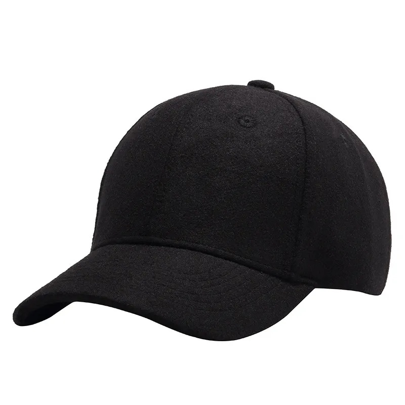 Cap Black Grey Men Big Head Baseball Color Adult Peaked Cap med stor storlek omkrets 55-62 cm ull Hip Hop Hat242U