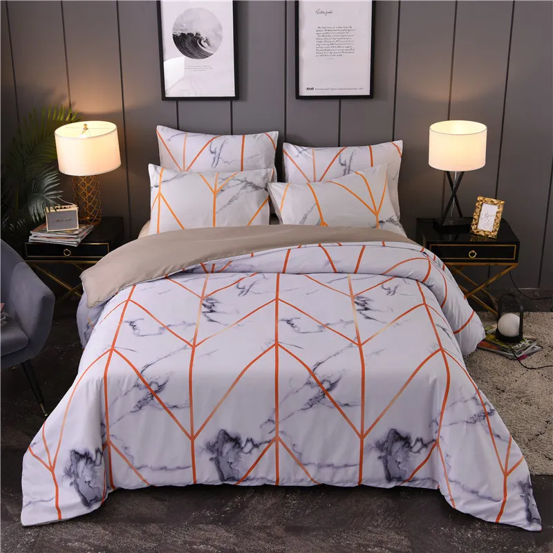 Geometric Patterns Bedding Set Queen King Duvet Cover Set Marble Quilt Cover Set GH01# T200409