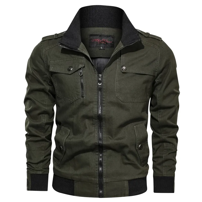 Fashion Varsity Jacket Men Coat Casual Solid Military Jackets Mens Zipper Coat Outwear Slim Fit Spring Autumn Brand Clothing 201128