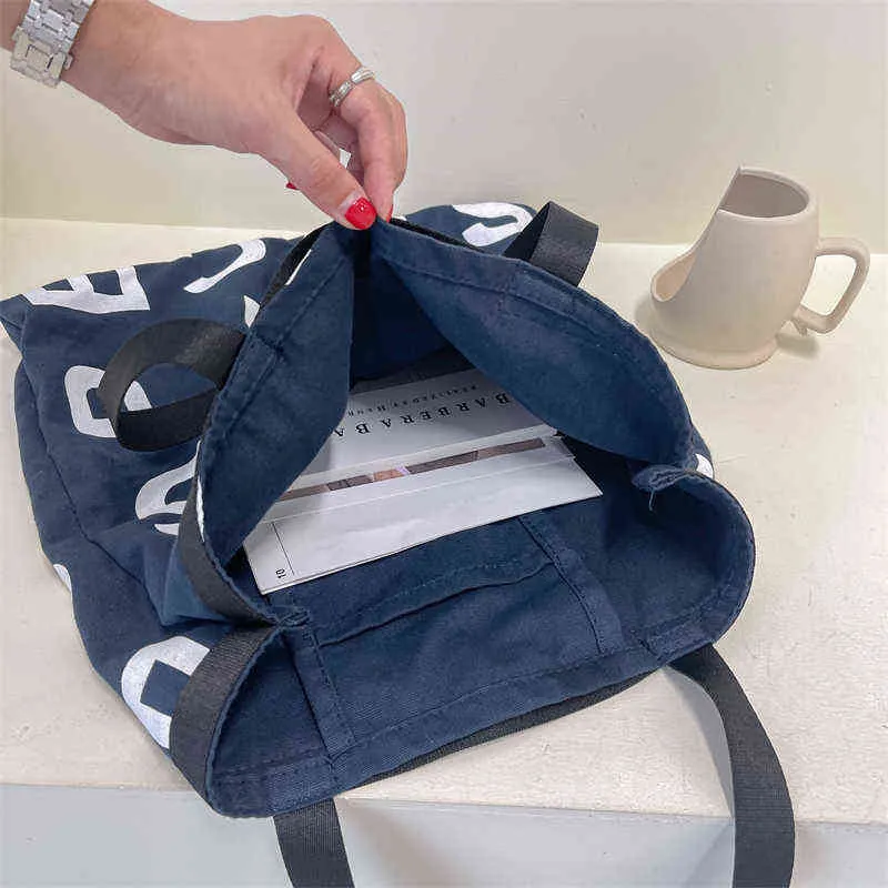 Shopping Bags Designer Tote Bag for Women Letter Pack Boutique Bolsa De Praia Feminina Ecobag Casual Big Cloth Shoulder New 220309