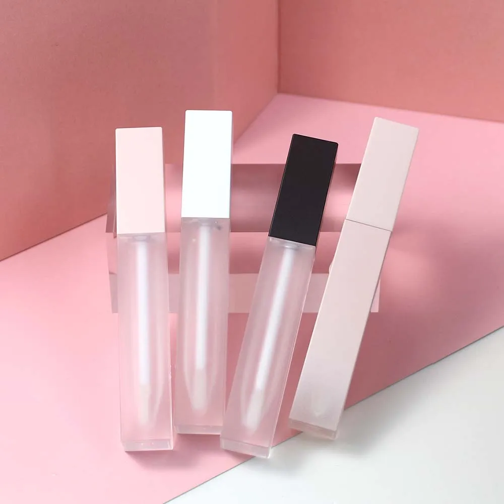 Einzel- und Großhandel, quadratische Lipgloss-Tube, mattiert, 7 ml