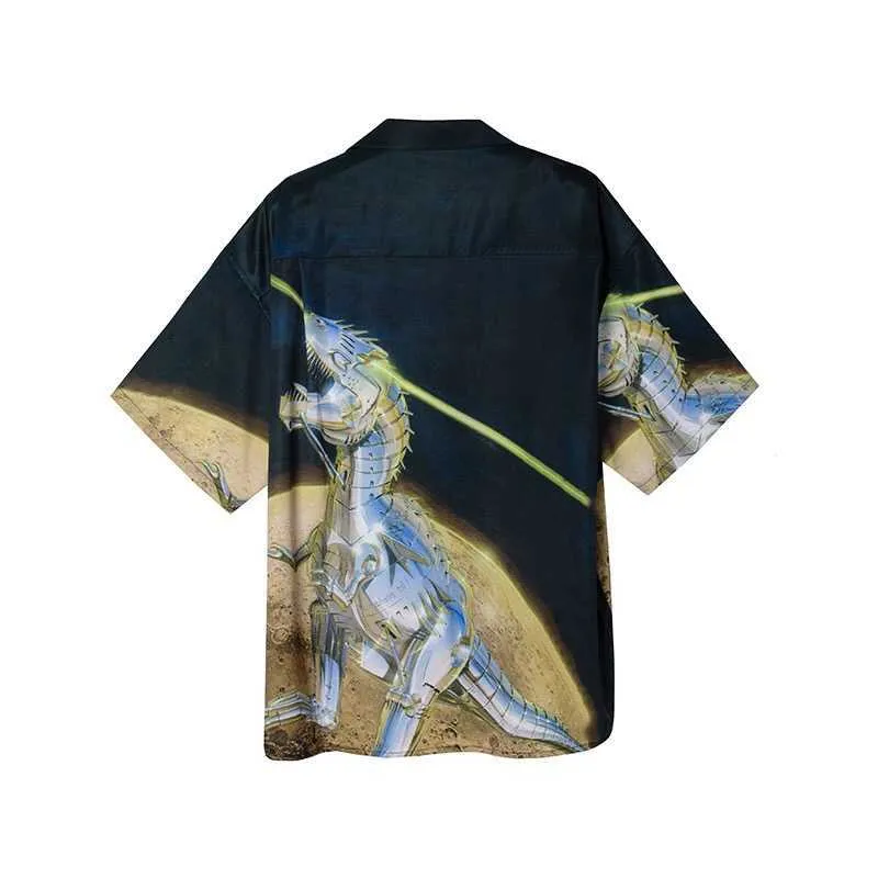 Freizeithemden für Herren: Kongshanji 2G Poggy God, exklusive Illustration, bedrucktes Kurzarmhemd für Herren und Damen der gleichen hawaiianischen Modemarke