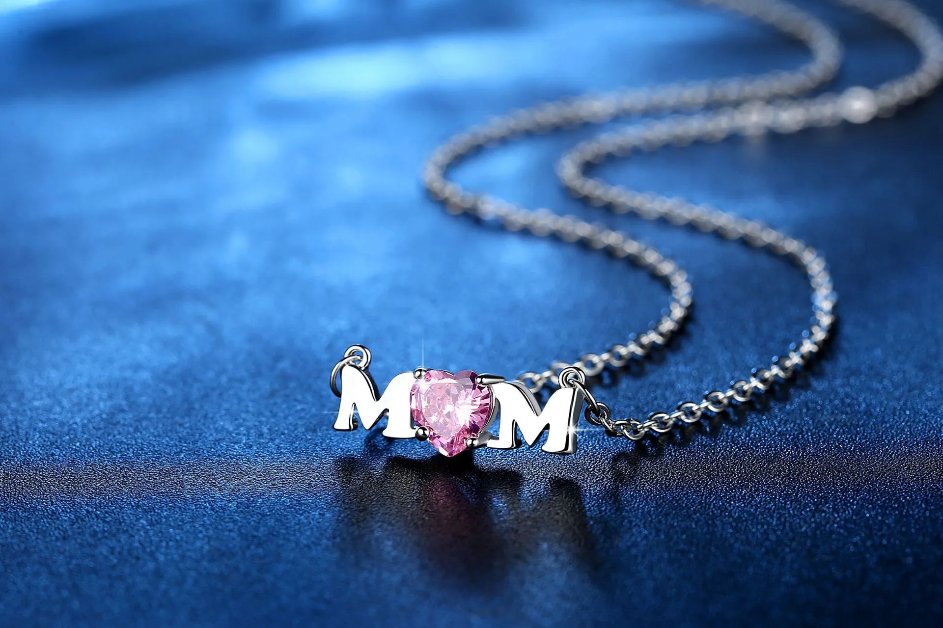 Fête des mères maman collier rose Zircon maman et enfant thème cristal tour de cou avec chaîne femme pendentif vacances bijoux cadeau pour mère