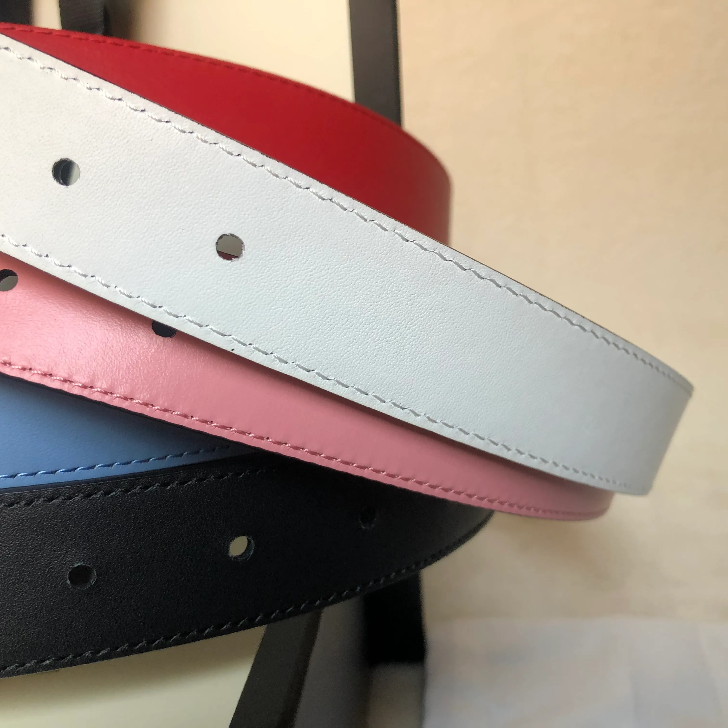 Newest quality macaroon colors 3 0 cm widths genuine leather women belt with box women waistband women gold silver pearl buck312z