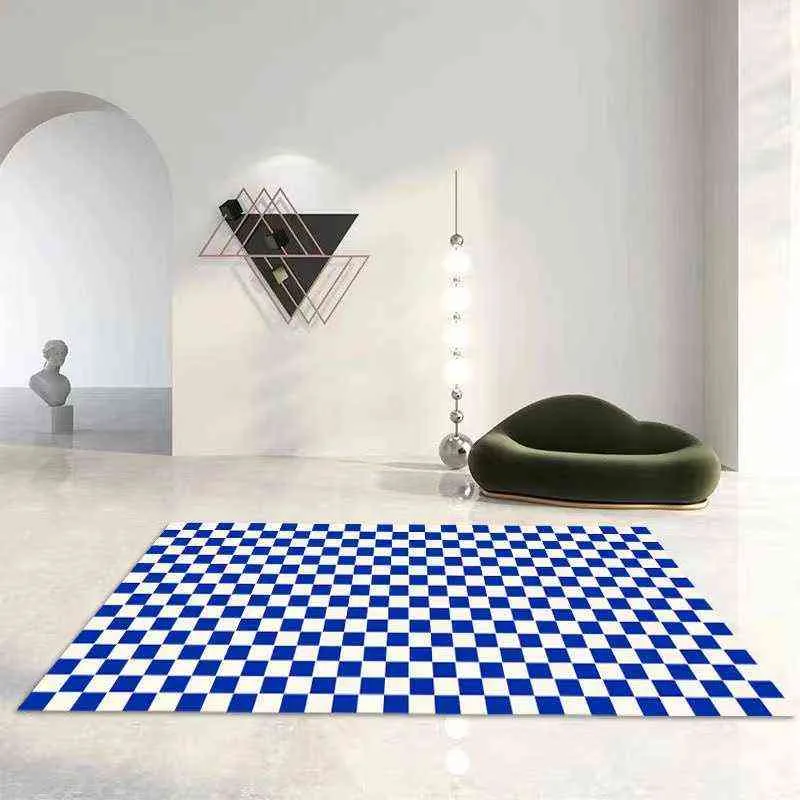 Ковры в шахматном порядке, большие коврики для гостиной, нескользящий зеленый напольный коврик, мягкий прикроватный ковер, декор для спальни для девочек 2201251o