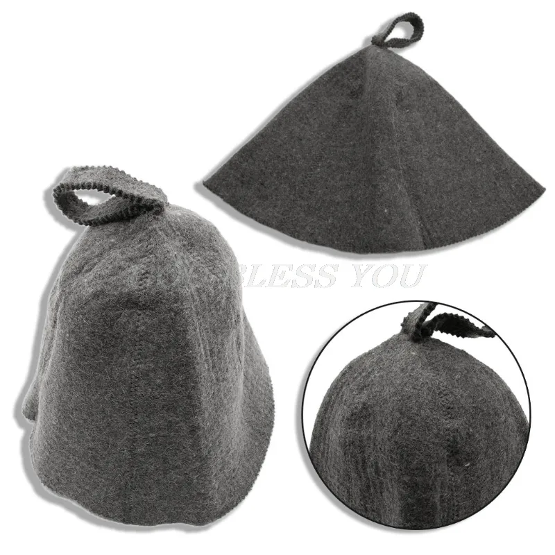 Wool Felt Sauna Hat Anti Heat Russian Banya Cap For Shower Bath House Head Protection Drop Y1124217R