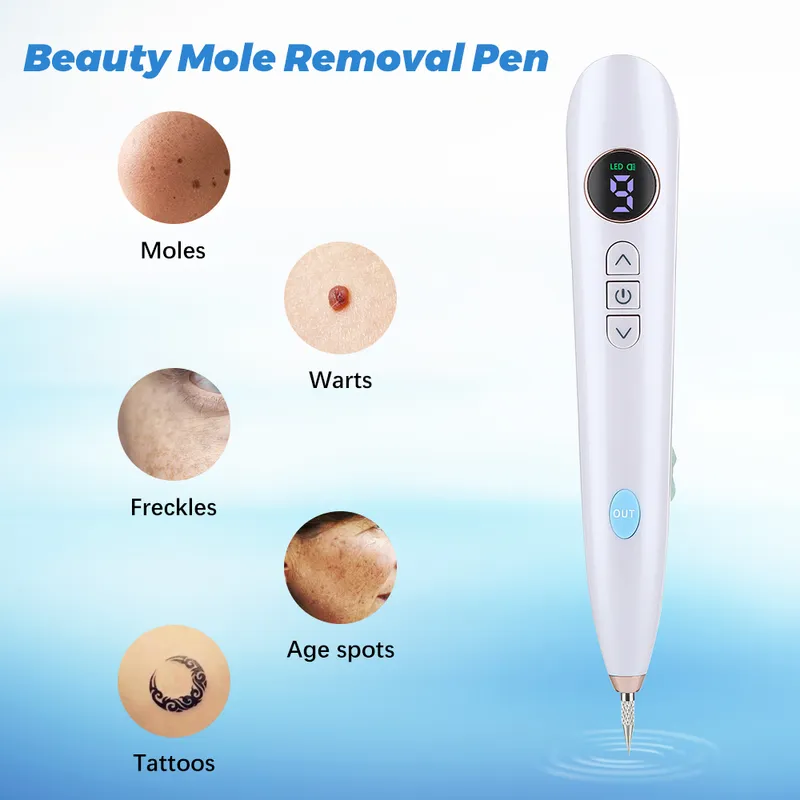 Skin Tag Remover Warts Eliminator LCD Plasma Pap Papillomas Elektrische Laser Tattoo Removal Freckle Dark Spot Mole Cauterizer Kit 220228