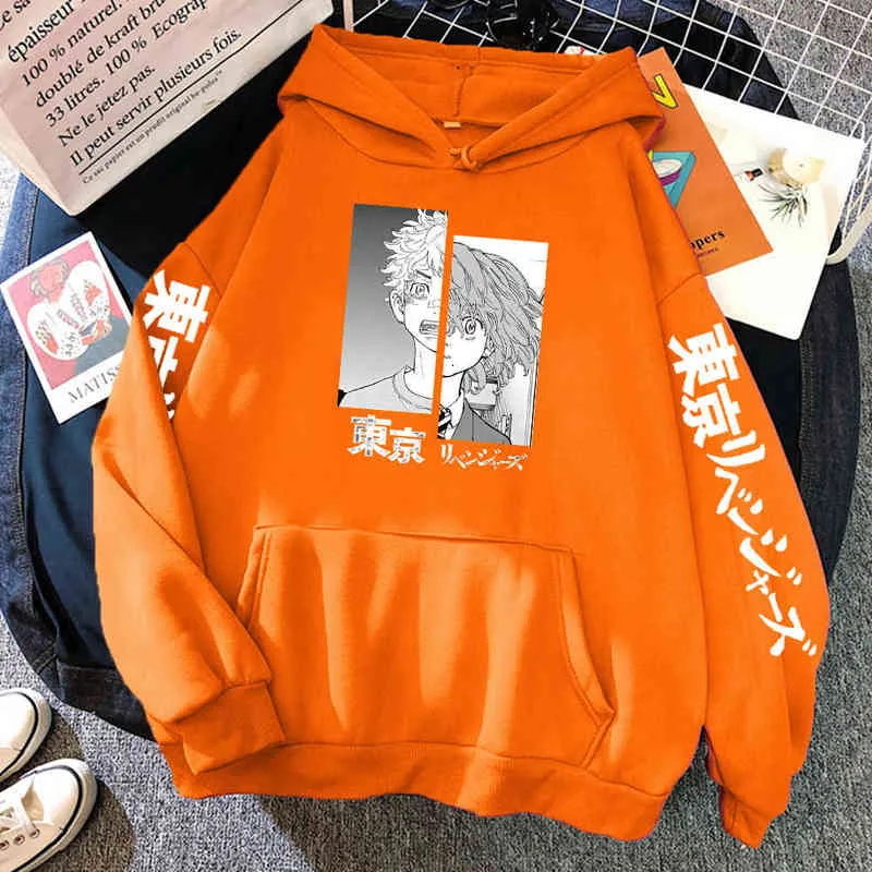 Takemichi Hinata Tokyo Revengers Comics Hoodie Men Anime Crewneck Streetwear Симпатичная Фитнес Толстовка Осенние Карманные Толстовки H1227