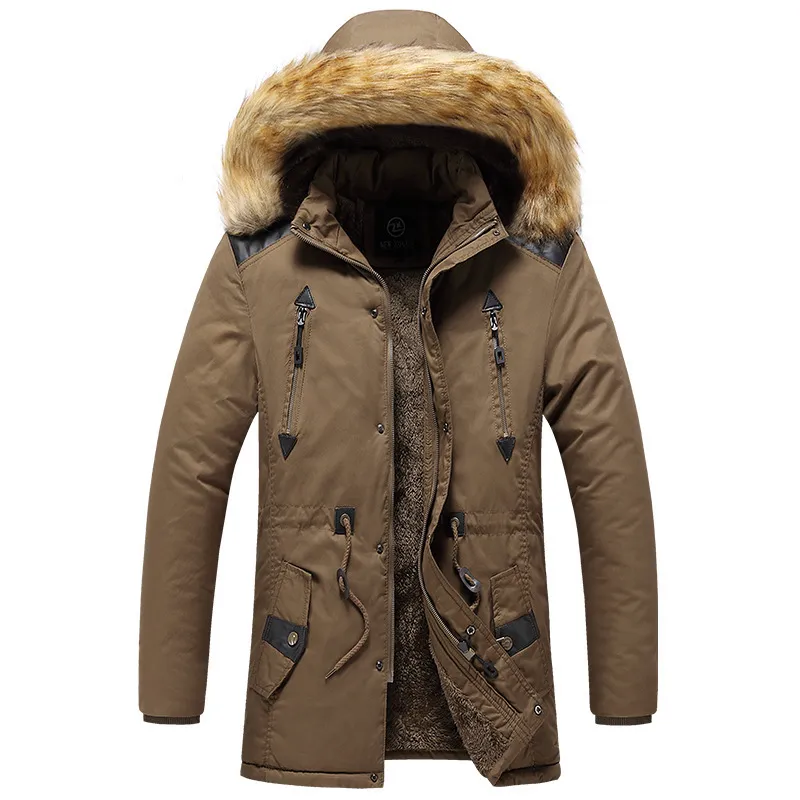 Winterjacke Männer Lange Parkas Dicker Mantel Warme Outdoorjacke Männer Pelz Kapuze Kragen Winddicht Winter Dicke Mantel Herren Jacken 201127