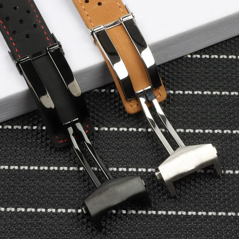 22mm Leder Uhrenband für Fit Carrera -Serie Männer Band Uhrenhaltrist Armband Accessoires Klappschnalle 9888376