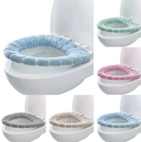 9 لون تخزين الحمام مؤشر المرحاض أدفأ غطاء مقعد لينة وسادة وسادة الشتاء الدافئ حصيرة قابل للغسل أفخم المنزلية