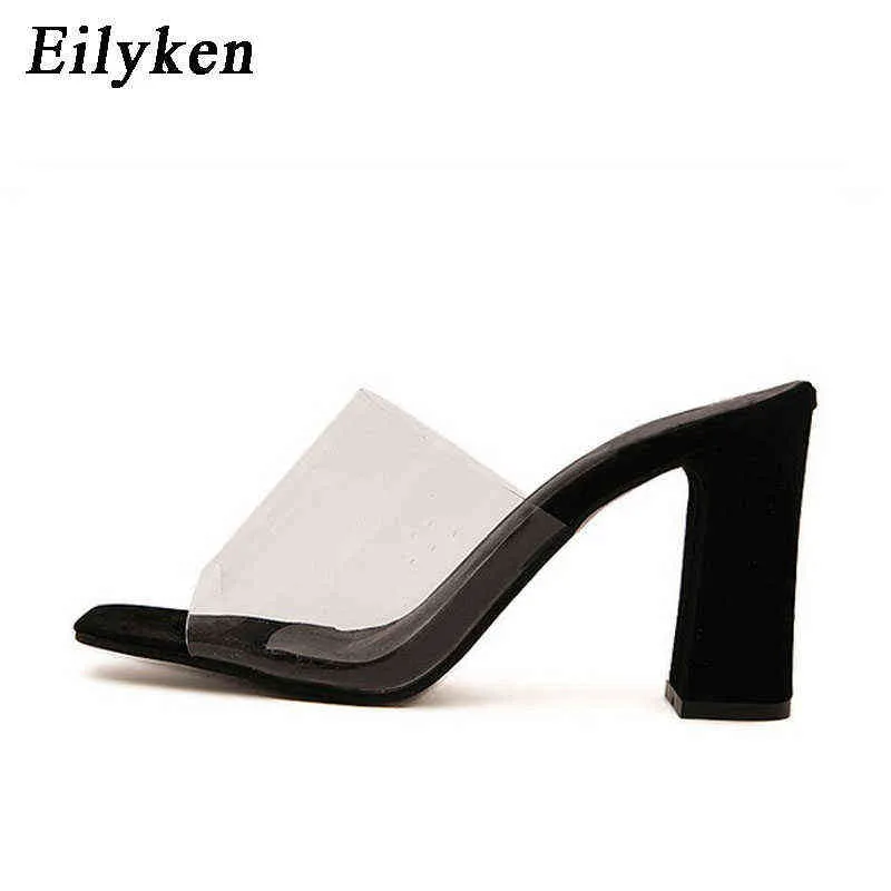 Pantoufles Eilyken été mode femme sandales peu profonde Rome bouche femme décontracté talon carré dames chaussures épaisses blanc noir taille 40220308