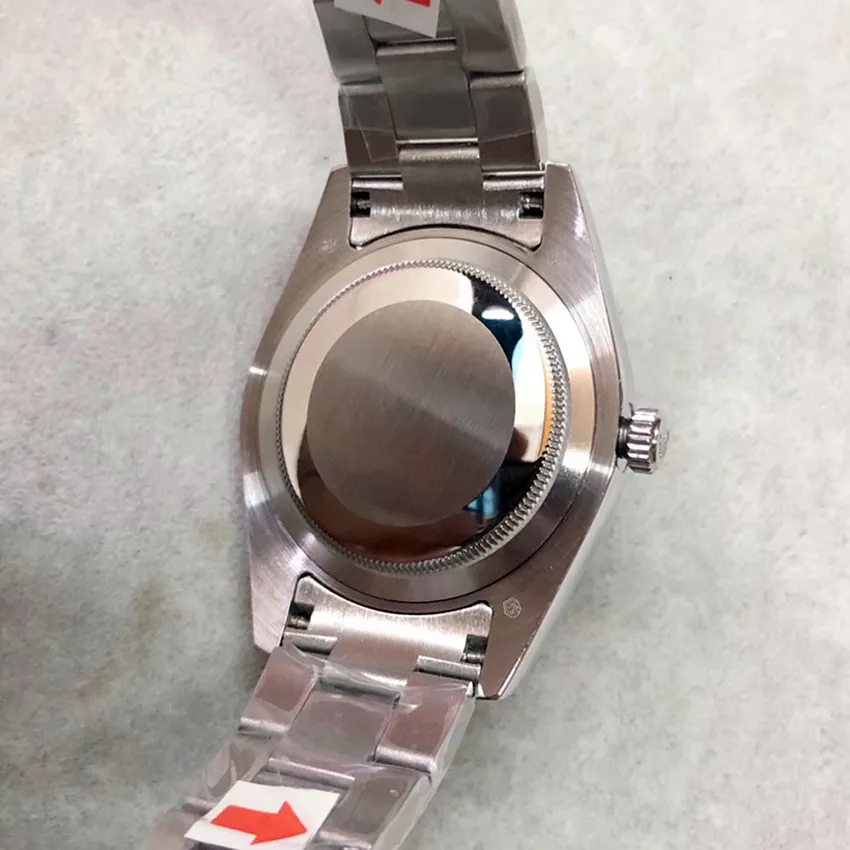 ST9 Steel Black Dial Fluunded Bezel Watch 41mm Automatiska Mechianical Arm Wristwatches Strap Sapphire Movement Mens Watches2515