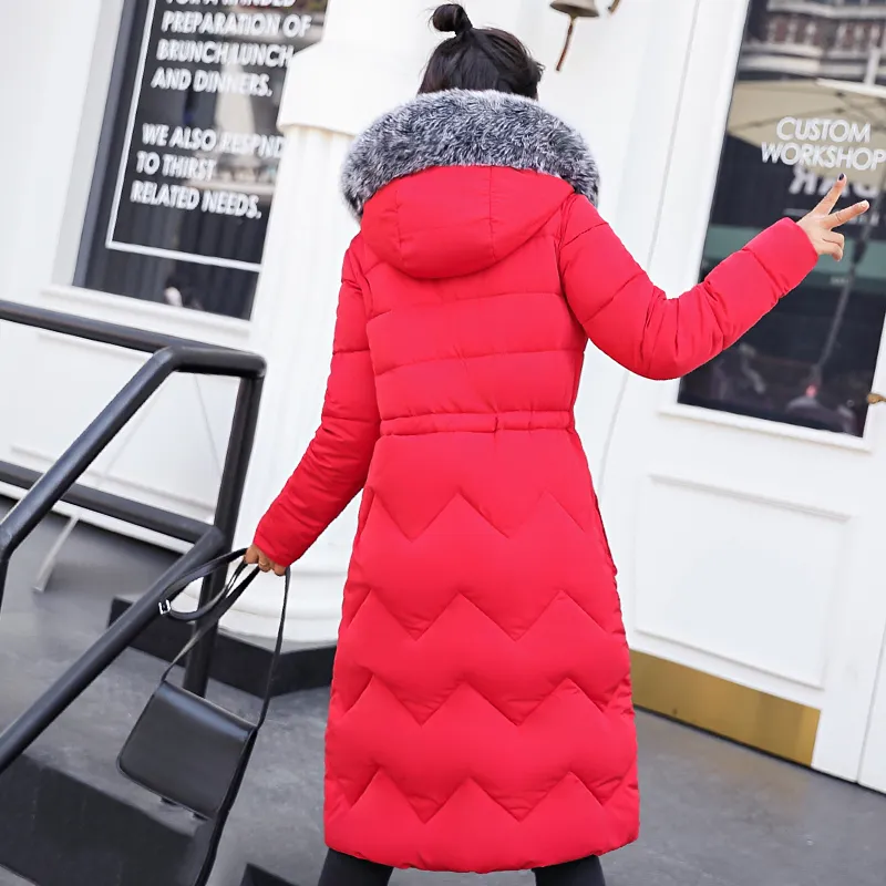 High Quality Women Winter jacket Double Two Sides Printing Ladies Coat Cotton Padded Warm Slim Female Parka 201214