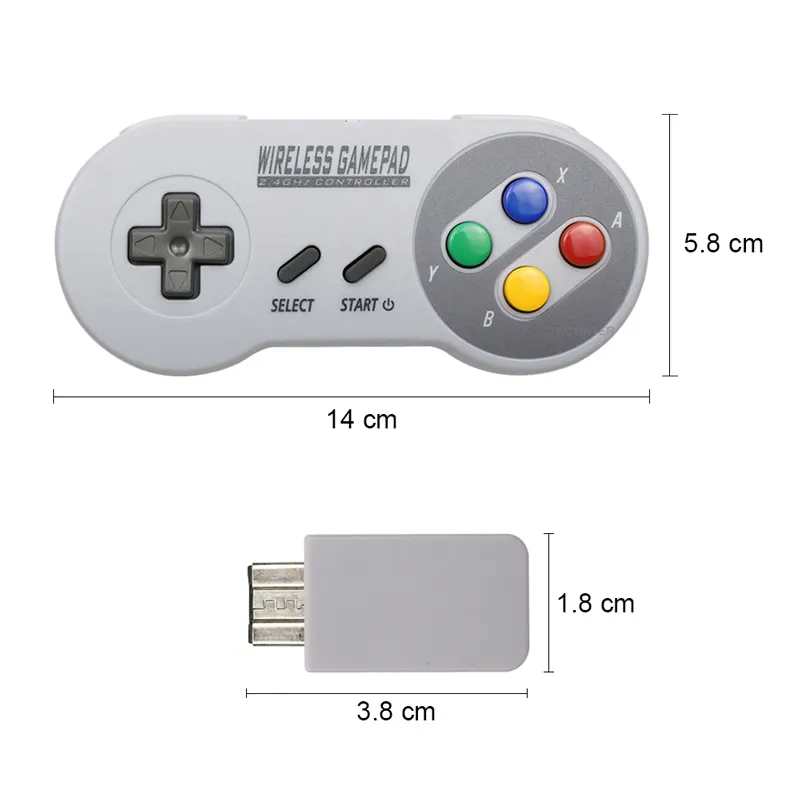 Беспроводные геймпады 2 4 ГГц джойстика Joypad Joystick Controller для Switch Snes Super Nintendo Classic Mini Console Remote Q0104338U