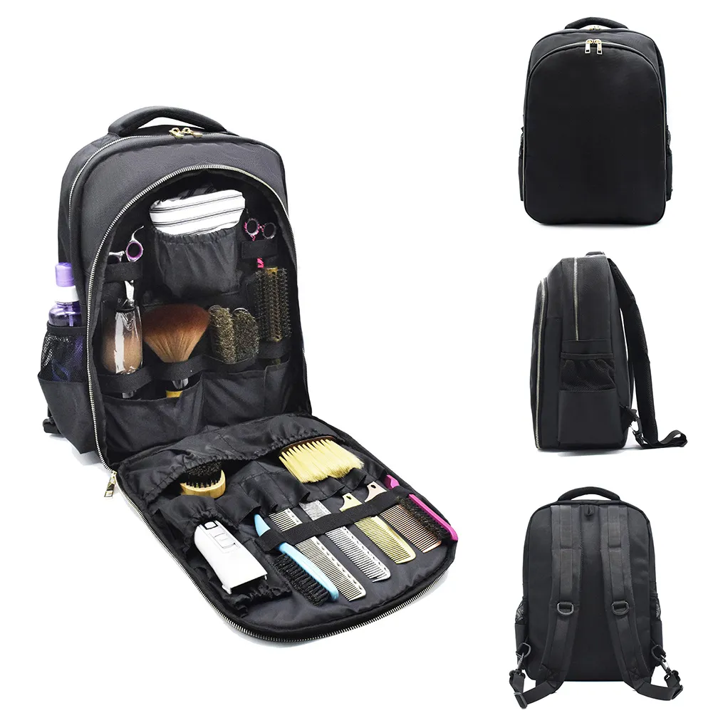 Салон для хранения с карманом, большая вместительная сумка для парикмахерских инструментов, парикмахерский рюкзак, косметический органайзер, застежка-молния, режущий продукт Y234j