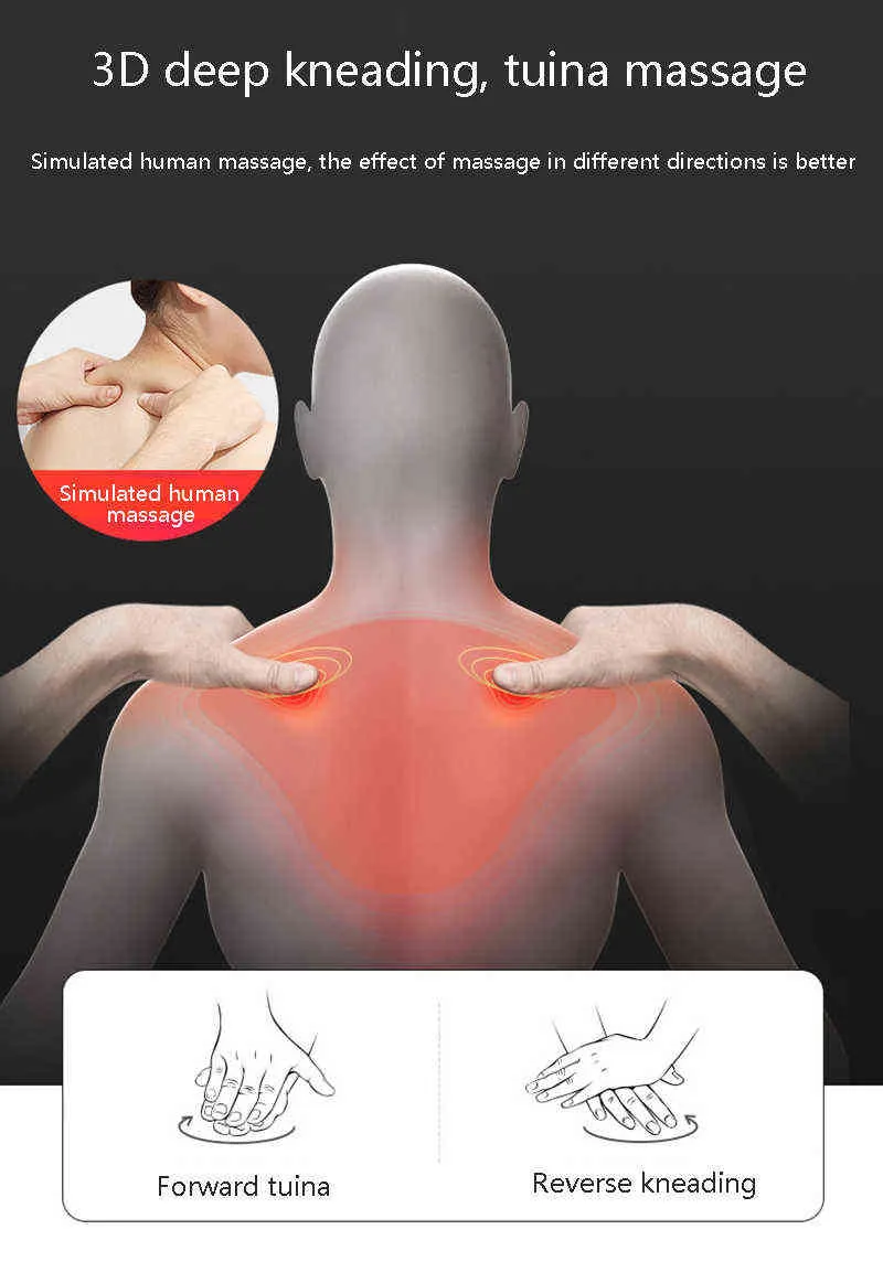 8/18 Heads Multifunctionele Cervicale Massage Kussen Smart Electric Neck Shoulder Body R Compress Car Home 220121