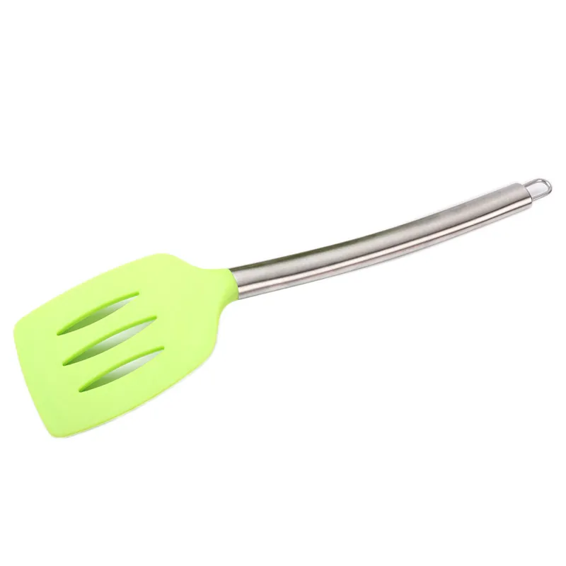 Ny Silicone Spatel Spoon Scraper Mixer Smör Rostfritt Stål Handtag Matlagningskök Utensil Cocina Utensilios