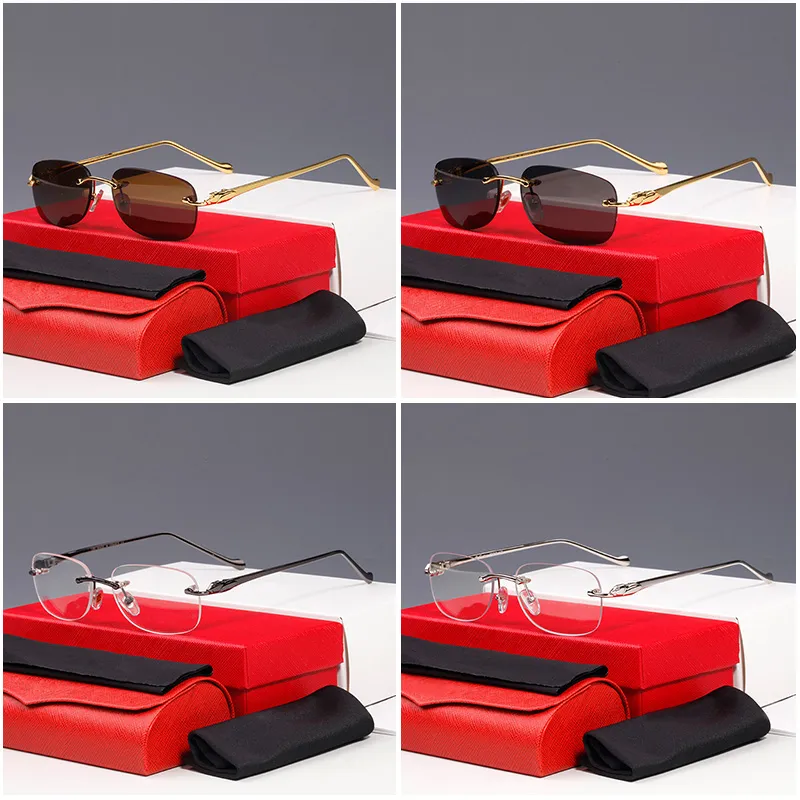 lunettes de soleil signature Cheetah Classic rectangle série en métal Vivid and Smart Business Casual Hommes Femmes Cadre Optique Cadre CT0061O 3010