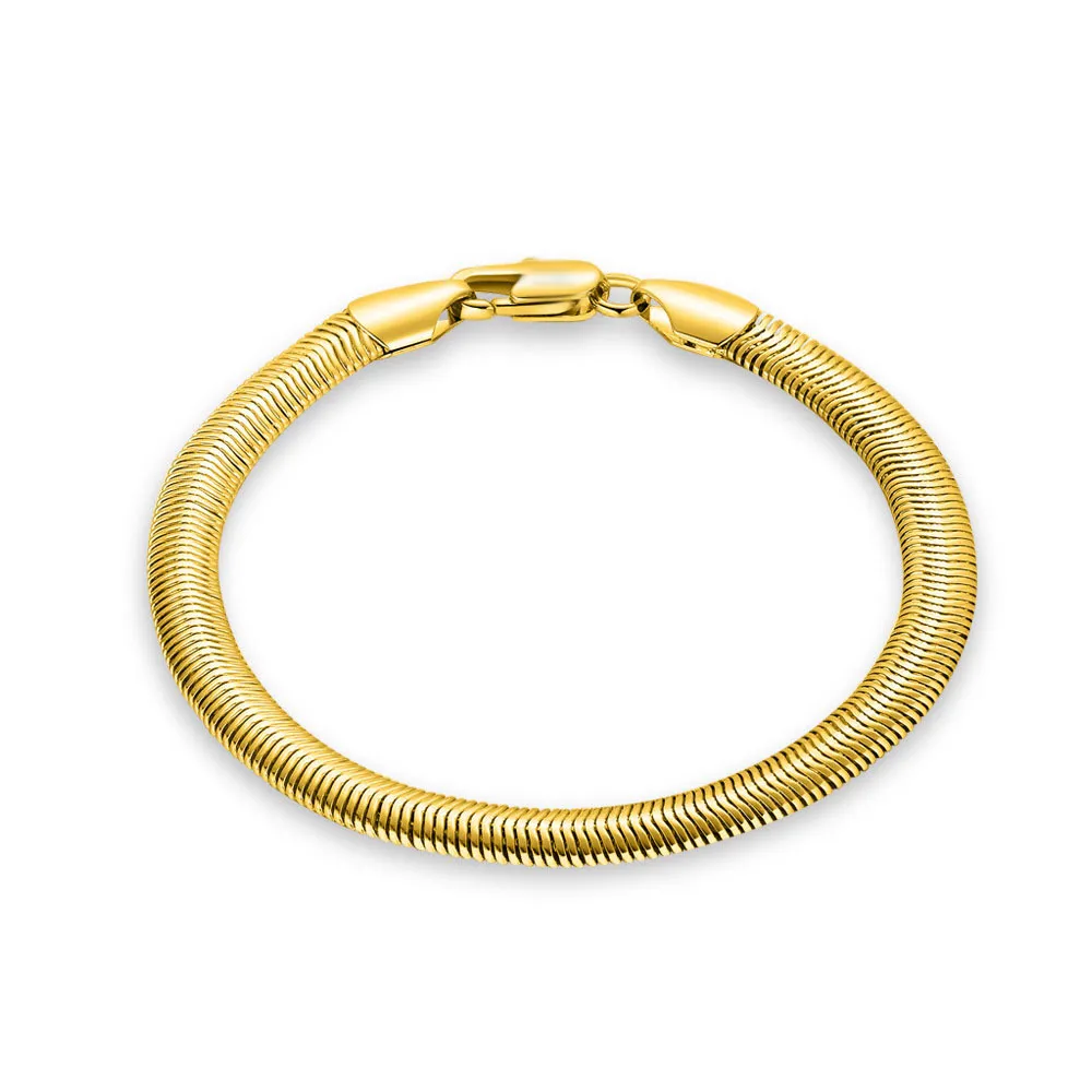 Górna złota srebrna 6 mm bransoletka łańcuch łopatki płaski łańcuch łańcucha węża srebra los tanio 1818240f
