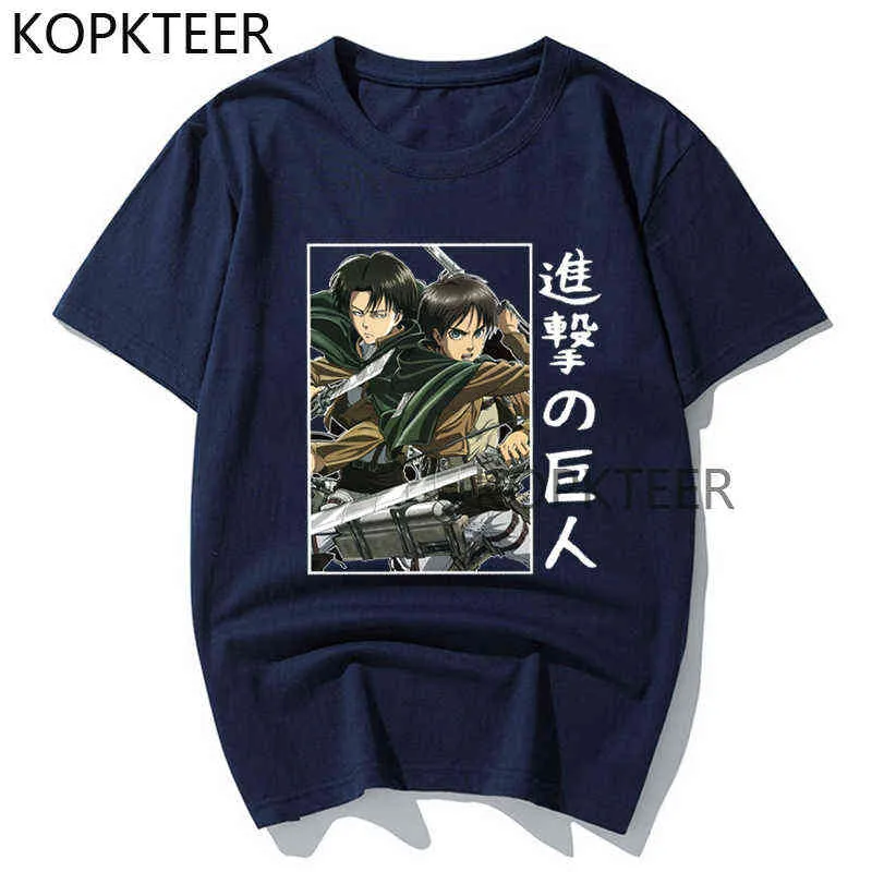 Attaque sur Titan Anime T Shirt Hommes Femmes T-shirts Tops Kawaii Anime Manga Cartoon Harajuku Streetwear Été Tee Shirt Vêtements Y220208