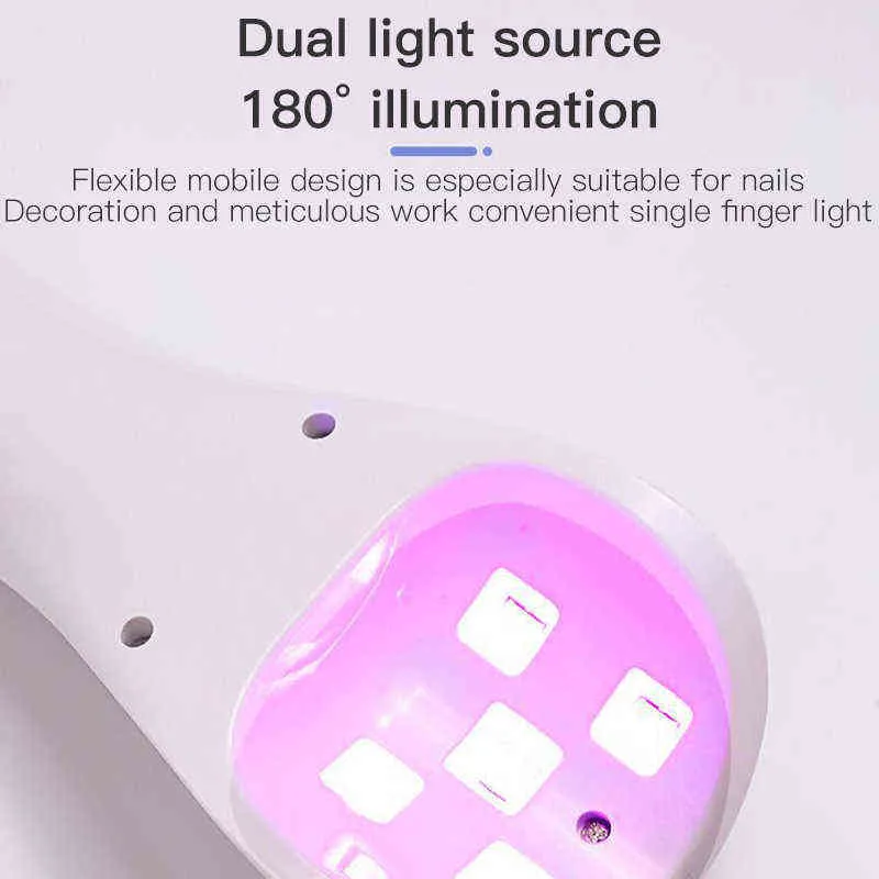18 / 54W 5/8 LED Nail Secador Máquina Unhas Lâmpada Dual-Light Source Lâmpada de Poterapia para Secagem UV Nails Gel Polonês Manicure Ferramentas 220121