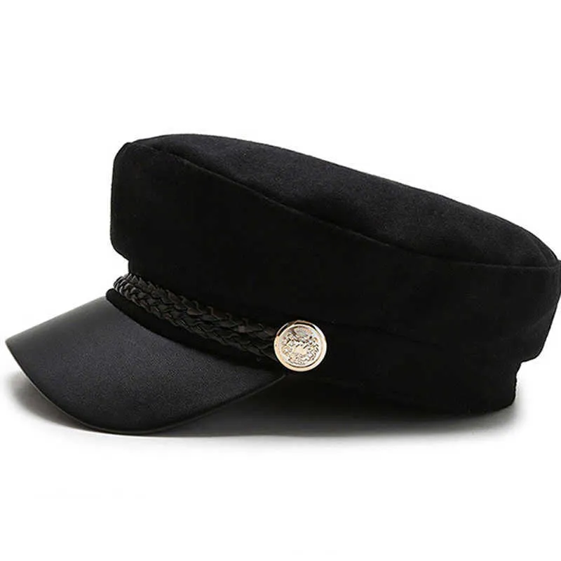 Soleil décontracté militaire casquettes femme coton béret chapeaux plats capitaine casquette camionneur Vintage noir Sport papa os mâle femmes chapeau en cuir