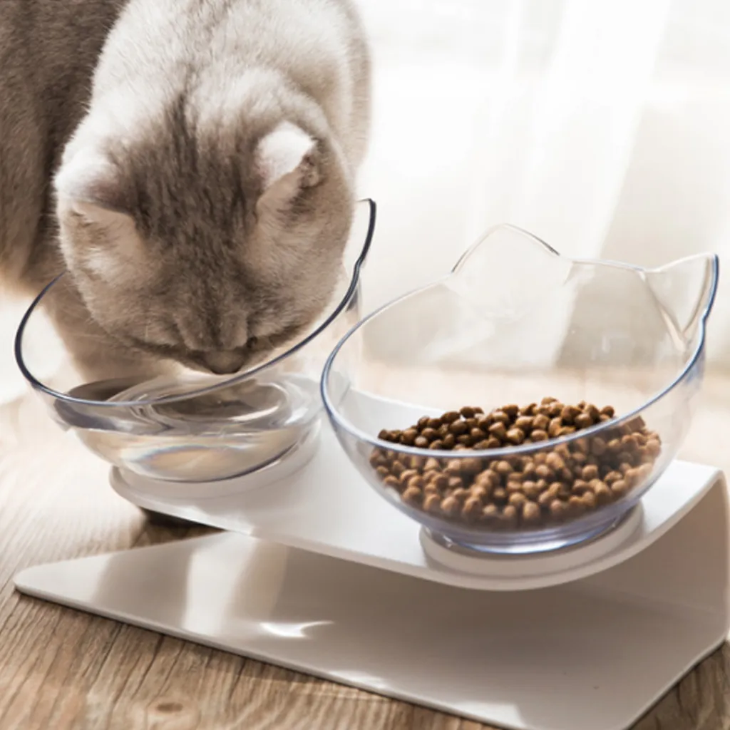 Cat Dog Food Bowl Nonslip Angle Adjustment Pet Dish Rich interaction Sterile Tableware Feeding Watering Supplies Y200917