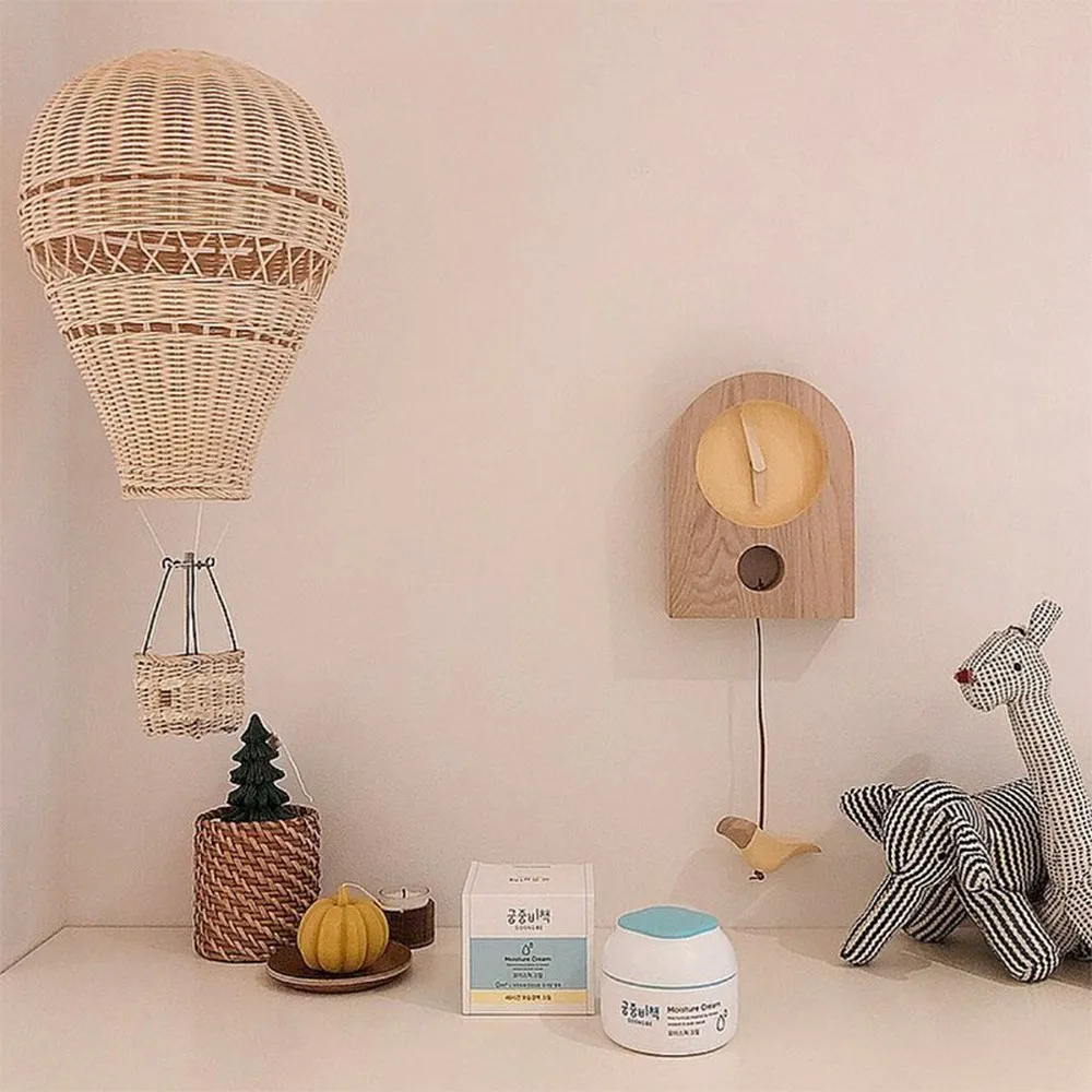 Decoração artesanal de quarto infantil estilo nórdico, jardim de infância, rattan, balão de ar artesanal, decoração de suspensão de parede 20298k