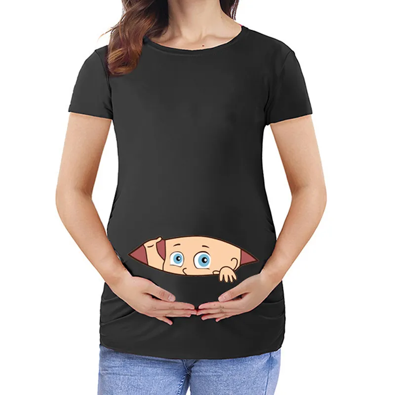 2020 nuove donne gravidanza vestiti bambino ora caricamento Pls attesa maternità maglietta estate manica corta in gravidanza t-shirt LJ201123