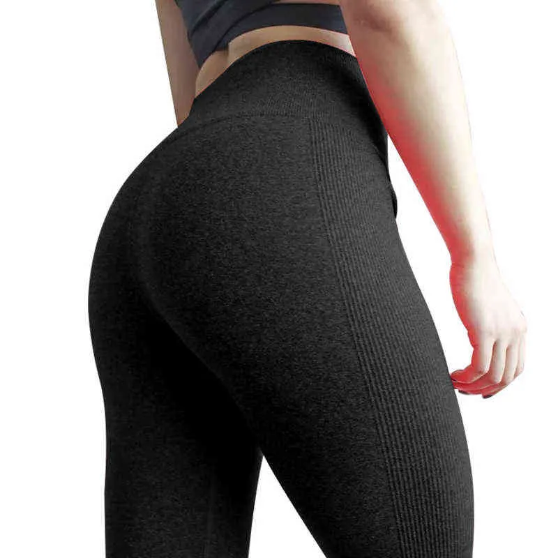 Mode féminine Leggings sans couture Dames Athleisure Sportswear Pantalon de survêtement Pantalon taille haute Fitness solide 211221