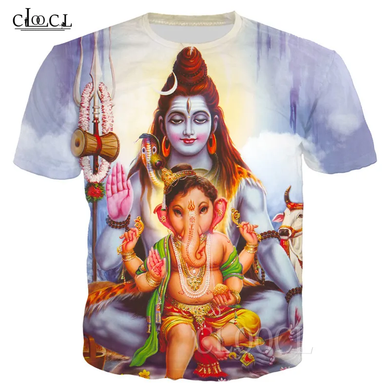 Hindu Gud Lord Shiva T-shirt Kvinnor Män 3d Print Lord Shiva T-shirts Toppar Kortärmad Casual Streetwear Pullovers Drop Shipping 1117