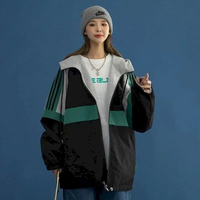 女性用ジャケットは春と秋に両側を着用します新しい韓国のルーズジャケット女性の薄いオールマッチ日本のBFウィンドジャケット201016