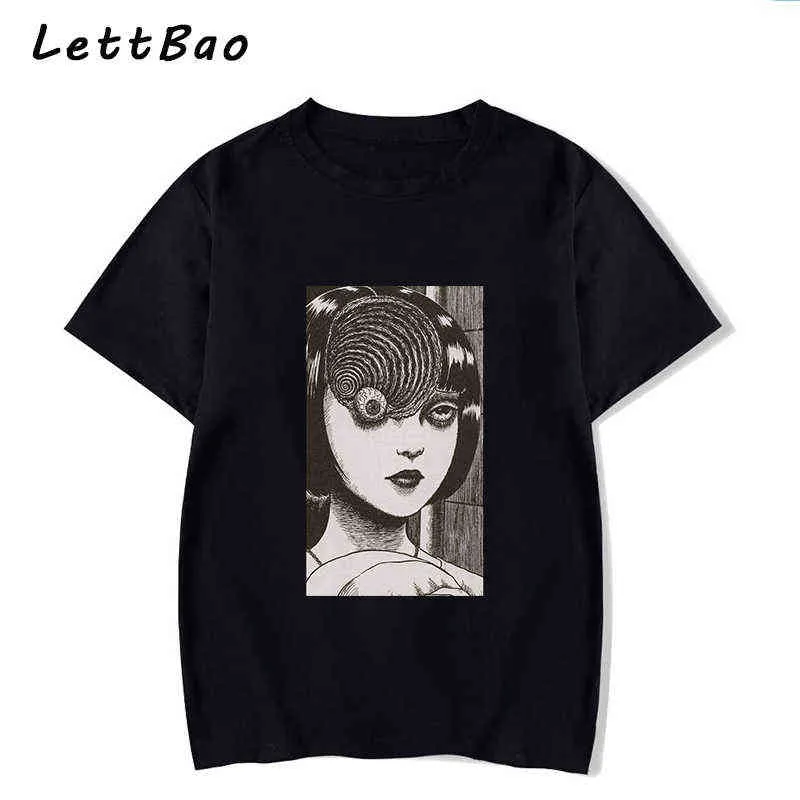 Tomie Junji Ito T-Shirt Männer Unisex Anime Cartoon Design Männer T-shirt Homme Sommer Tops Kurzarm Baumwolle Vintage Stil T-shirt y220208