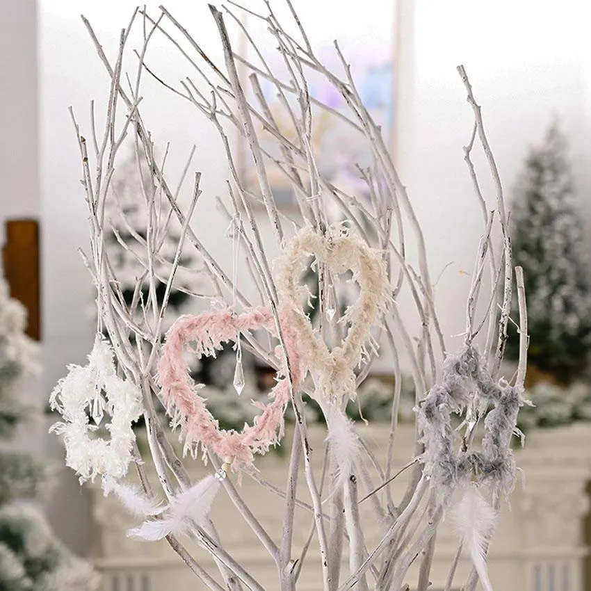 Decorazioni natalizie appeso ornamento ornamento creativo piuma stella cuore albero appeso pendente decorazioni shippin libero all'ingrosso