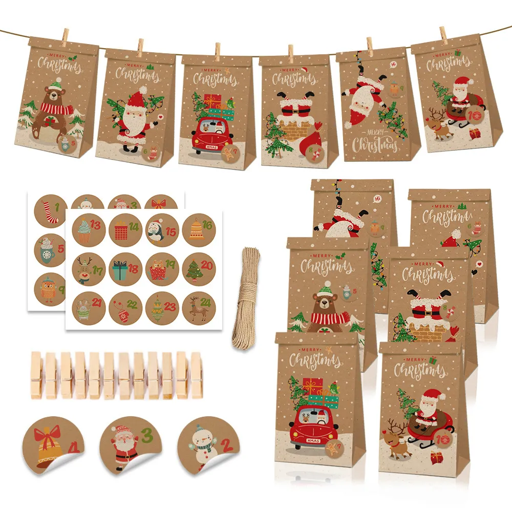 Kraft Paper Bags Trate Doces Apple Grease Papel Saco Para Aniversário Ano Novo Favores Favores Fornecedores Bolsa De Natal 20118