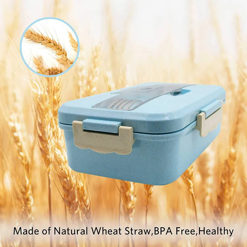 Bento -dozen Ecofriendly lunch Food Container Wheat Strawmateriaal Microwavable servies Lunchbox 220930