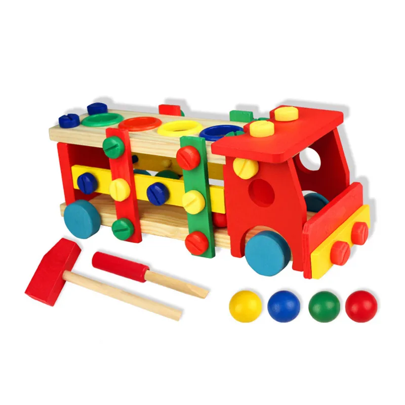 Boîte à outils en bois pour enfants, jeu de simulation, jouets éducatifs Montessori, démontage d'écrou, assemblage de vis, réparation de simulation, outil de charpentier LJ201007