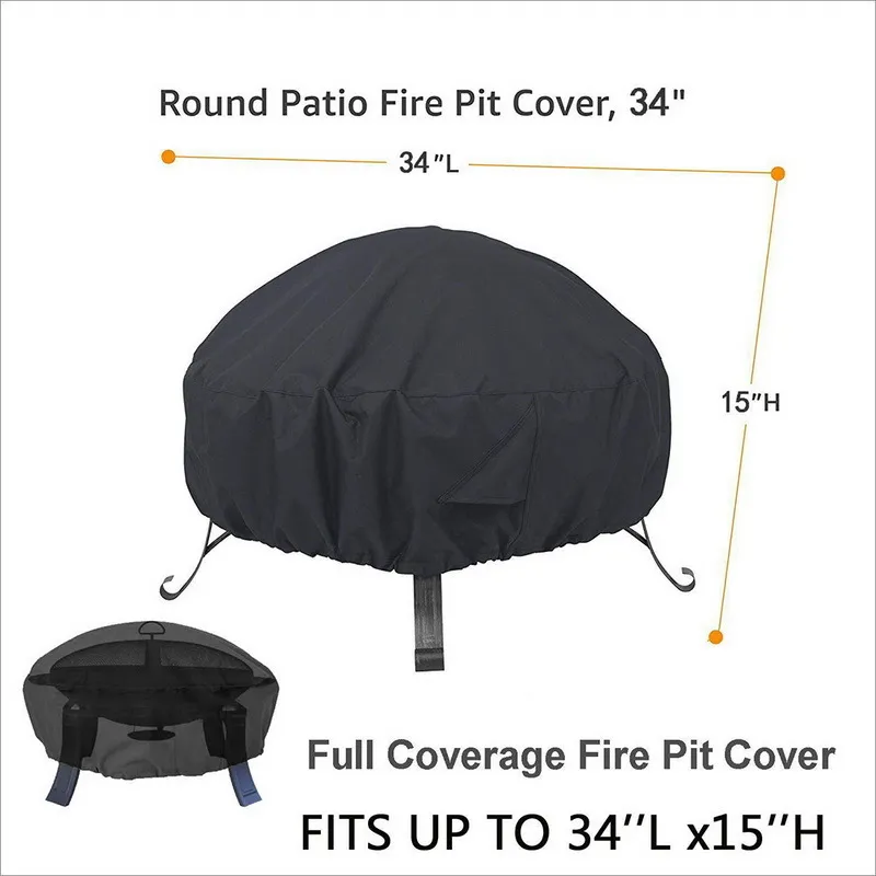 Coperture mobili a baldacchino rotondo giardino esterno Copertura pozzo del fuoco patio impermeabile Copertura protezione UV Griglia riparo antipolvere barbecue T20061306N