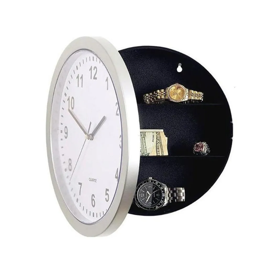 Boîte de rangement Horloge murale Horloge cachée Coffres-forts Safe Safe Hidden Clock pour Stash Money Bijoux Organisateur Unisexe Haute Qualité 19jul1 Z1123