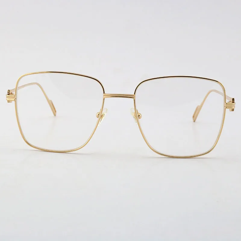 Verkauf von modischen Metall-Sonnenbrillen für Damen, 18 Karat Gold, Vollrahmen-Sonnenbrille, C-Dekoration, männliche und weibliche Brillen, rotbraune Linse, 288 x