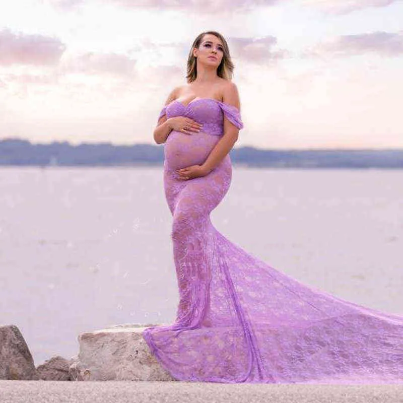 Maternity dress Pographie accessoires robe de grossesse pographie robes de maternité pour Po Shoot robe enceinte dentelle Maxi robe G2204941238