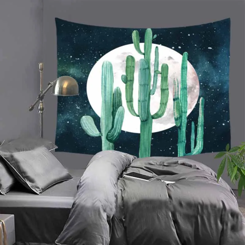2 размер мандала стена висячих кактуса гобелена зеленые суккуленты 3D Цветочный искусство ковер одеяло для йоги декоративное гобелен для дома T200601
