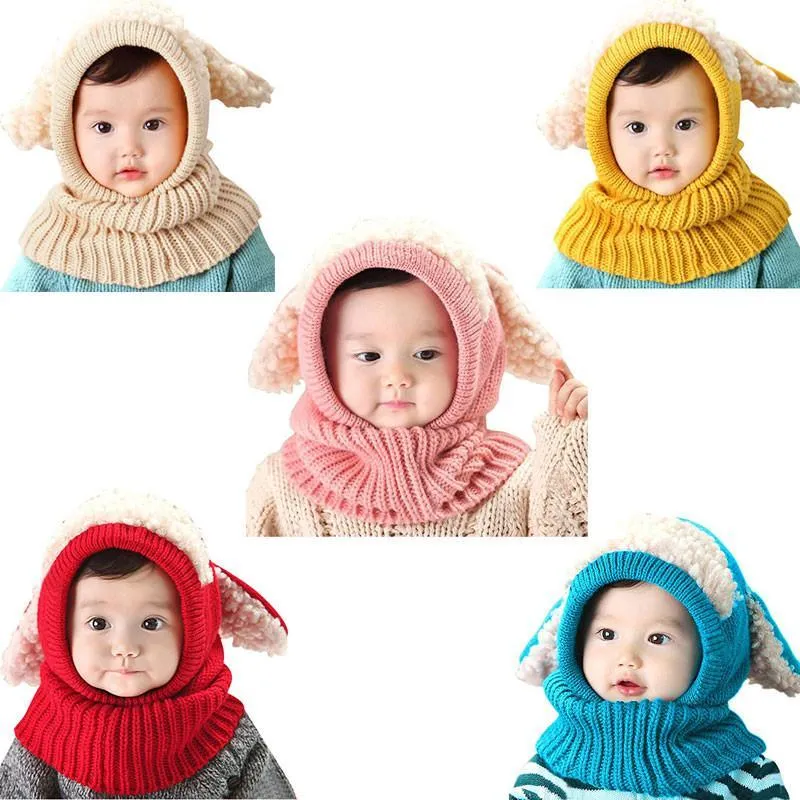 Carino bambino bambini ragazza ragazzo neonato neonato inverno caldo cappello lavorato a maglia all'uncinetto Beanie Cap266G