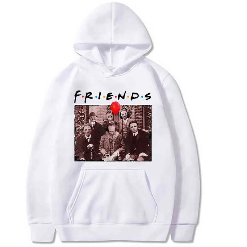 Halloween Horror Caráteres Friends TV Show Funny Impressão Hoodie Menina Design Horror Harajuku 90s Roupas H1227