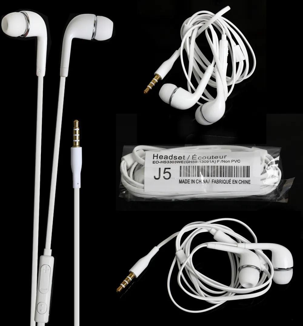 35 мм проводные наушники InEar, стерео наушники J5, гарнитура с микрофоном, пульт дистанционного управления громкостью для Samsung S4 S6 S78909606