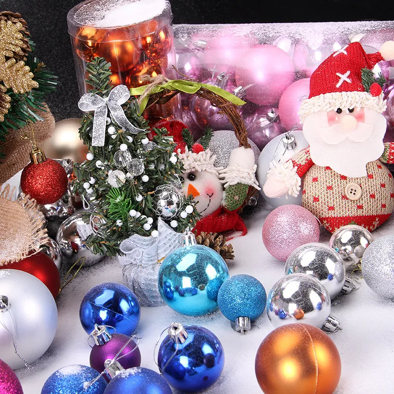 4 cm Choinka Kulki Złote Srebrne plastikowe ozdoby wiszące Xmas Decor Ball dla domu Navidad Y201020