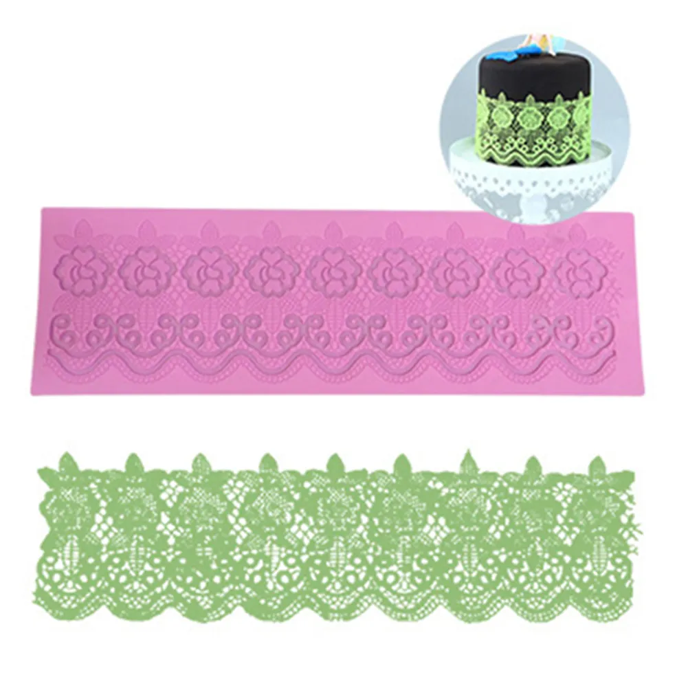 Silicone Lace Flower Cake Mold Tool Fondant Icing Mat Pastry Baking Decoration