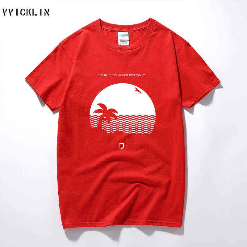 Album Beach Men Cotton Tee Maschio regalo divertente T-shirt con stampa personalizzata The Neighborhood Wiped Out T-shirt Plus Size Streetwear G1222